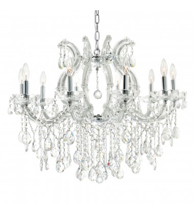  Colossal 10 Light Up Chandelier With Chrome Finish (8312P32C-10 (Clear)) - CWI