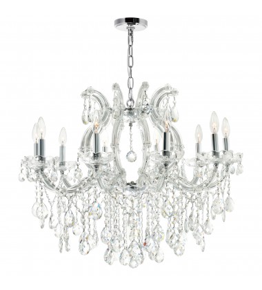  Colossal 10 Light Up Chandelier With Chrome Finish (8312P32C-10 (Clear)) - CWI