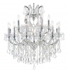  Maria Theresa 19 Light Up Chandelier With Chrome Finish (8318P30C-19 (Clear)) - CWI