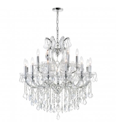  Maria Theresa 19 Light Up Chandelier With Chrome Finish (8318P30C-19 (Clear)) - CWI