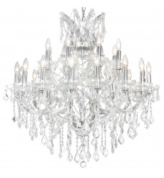  Maria Theresa 25 Light Up Chandelier With Chrome Finish (8318P36C-25 (Clear)) - CWI