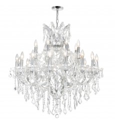  Maria Theresa 25 Light Up Chandelier With Chrome Finish (8318P36C-25 (Clear)) - CWI