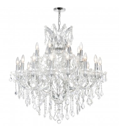  Maria Theresa 25 Light Up Chandelier With Chrome Finish (8318P36C-25 (Clear)) - CWI