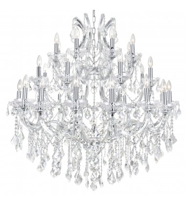 Maria Theresa 33 Light Up Chandelier With Chrome Finish (8318P42C-33 (Clear)) - CWI Maria Theresa 33 Light Up Chandelier With Chrome Finish (8318P42C-33 (Clear)) - CWI