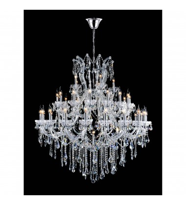  Maria Theresa 41 Light Up Chandelier With Chrome Finish (8318P50C-41 (Clear)-B) - CWI