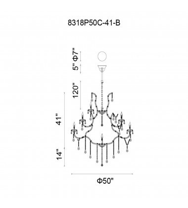  Maria Theresa 41 Light Up Chandelier With Chrome Finish (8318P50C-41 (Clear)-B) - CWI