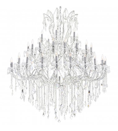 Maria Theresa 49 Light Up Chandelier With Chrome Finish (8318P60C-49 (Clear)-A) - CWI Maria Theresa 49 Light Up Chandelier With Chrome Finish (8318P60C-49 (Clear)-A) - CWI