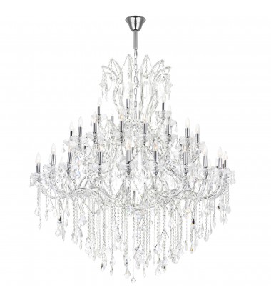 Maria Theresa 49 Light Up Chandelier With Chrome Finish (8318P60C-49 (Clear)-A) - CWI Maria Theresa 49 Light Up Chandelier With Chrome Finish (8318P60C-49 (Clear)-A) - CWI