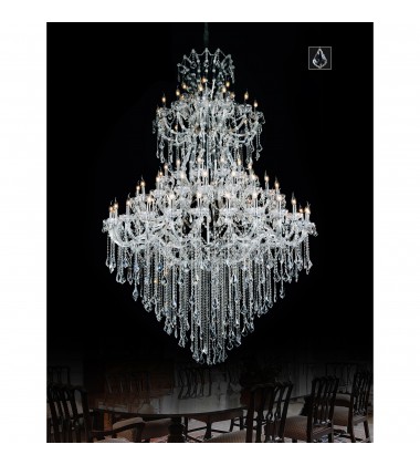  Maria Theresa 84 Light Up Chandelier With Chrome Finish (8318P70C-84 (Clear)-A) - CWI