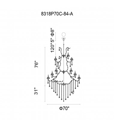  Maria Theresa 84 Light Up Chandelier With Chrome Finish (8318P70C-84 (Clear)-A) - CWI