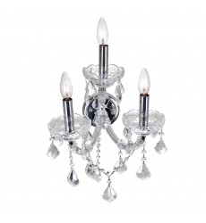  Maria Theresa 3 Light Wall Sconce With Chrome Finish (8318W12C-3 (Clear)) - CWI