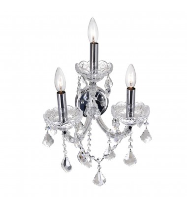  Maria Theresa 3 Light Wall Sconce With Chrome Finish (8318W12C-3 (Clear)) - CWI