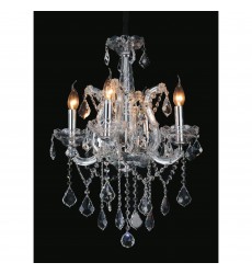  Maria Theresa 4 Light Up Chandelier With Chrome Finish (8397P18C-4(Clear)) - CWI