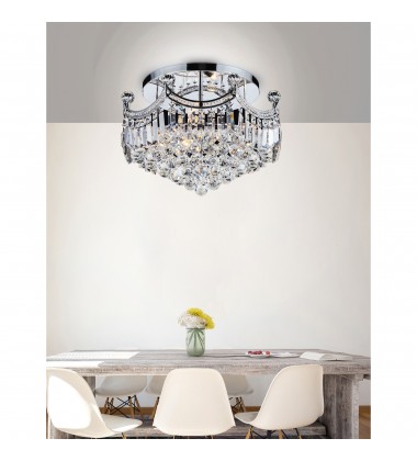  Amanda 8 Light Flush Mount With Chrome Finish (8421C20C) - CWI