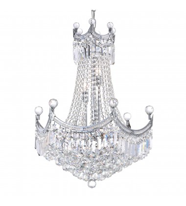  Amanda 11 Light Down Chandelier With Chrome Finish (8421P24C) - CWI