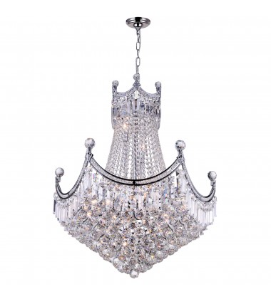  Amanda 15 Light Down Chandelier With Chrome Finish (8421P28C) - CWI