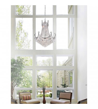  Amanda 15 Light Down Chandelier With Chrome Finish (8421P28C) - CWI