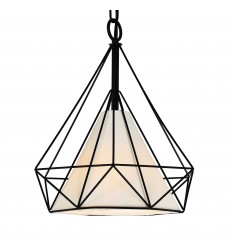  Diamond 1 Light Down Pendant With Black Finish (9600P15-1-101) - CWI