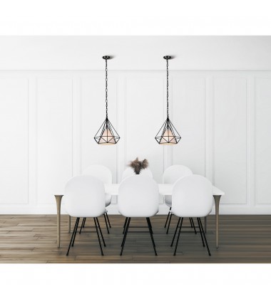  Diamond 1 Light Down Pendant With Black Finish (9600P15-1-101) - CWI