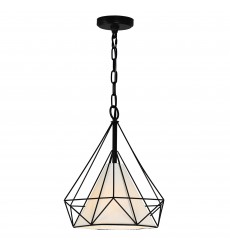  Diamond 1 Light Down Pendant With Black Finish (9600P15-1-101) - CWI