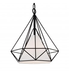  Diamond 1 Light Down Pendant With Black Finish (9600P18-1-101) - CWI