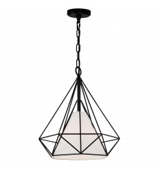  Diamond 1 Light Down Pendant With Black Finish (9600P18-1-101) - CWI