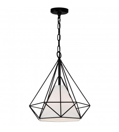  Diamond 1 Light Down Pendant With Black Finish (9600P18-1-101) - CWI