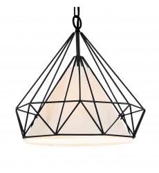  Diamond 1 Light Down Pendant With Black Finish (9600P20-1-101) - CWI