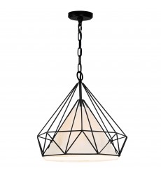  Diamond 1 Light Down Pendant With Black Finish (9600P20-1-101) - CWI