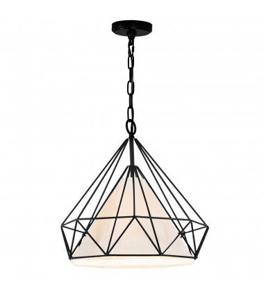  Diamond 1 Light Down Pendant With Black Finish (9600P20-1-101) - CWI