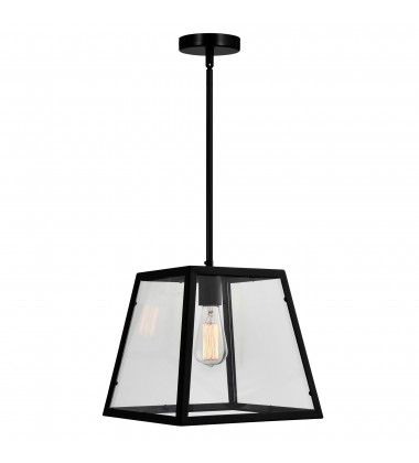  Alyson 1 Light Down Mini Pendant With Black Finish (9601P12-1-101) - CWI