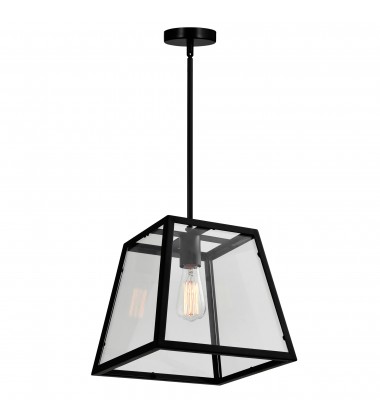  Alyson 1 Light Down Mini Pendant With Black Finish (9601P12-1-101) - CWI