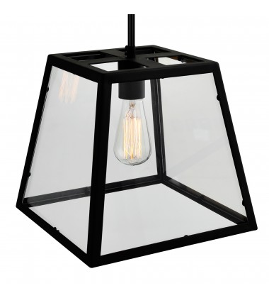  Alyson 1 Light Down Mini Pendant With Black Finish (9601P12-1-101) - CWI