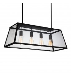  Alyson 4 Light Down Chandelier With Black Finish (9601P31-4-101) - CWI