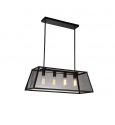  Macleay 4 Light Down Chandelier With Black Finish (9601P31-4-101-A) - CWI