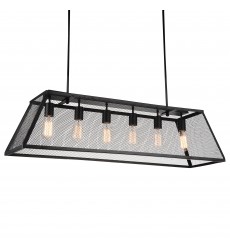 Macleay 6 Light Down Chandelier With Black Finish (9601P42-6-101-A) - CWI