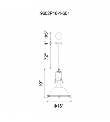  Show 1 Light Down Pendant With Chrome Finish (9602P16-1-601) - CWI