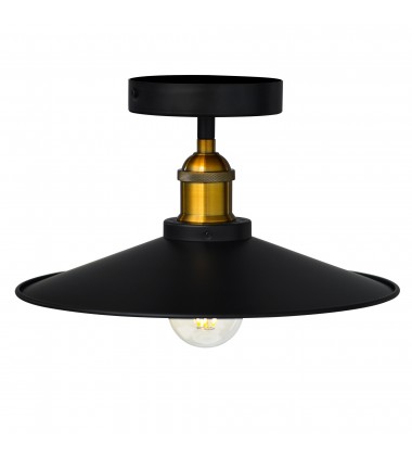  Brave 1 Light Flush Mount With Black Finish (9605C13-1-101) - CWI