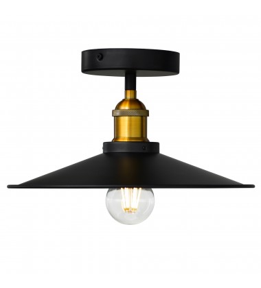  Brave 1 Light Flush Mount With Black Finish (9605C13-1-101) - CWI