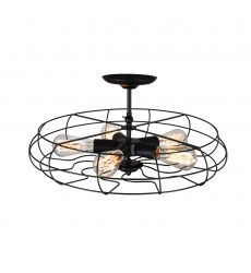 Pamela 5 Light Flush Mount With Black Finish (9606C19-5-101) - CWI  Pamela 5 Light Flush Mount With Black Finish (9606C19-5-101) - CWI