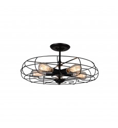 Pamela 5 Light Flush Mount With Black Finish (9606C19-5-101) - CWI  Pamela 5 Light Flush Mount With Black Finish (9606C19-5-101) - CWI