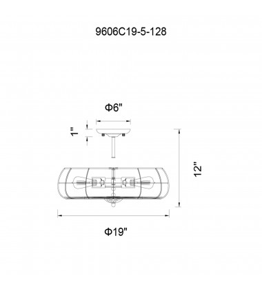 Pamela 5 Light Flush Mount With Black Finish (9606C19-5-101) - CWI  Pamela 5 Light Flush Mount With Black Finish (9606C19-5-101) - CWI