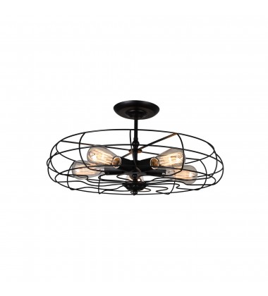 Pamela 5 Light Flush Mount With Black Finish (9606C19-5-101) - CWI  Pamela 5 Light Flush Mount With Black Finish (9606C19-5-101) - CWI