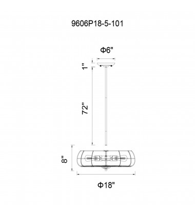 Pamela 5 Light Pendant With Black Finish (9606P18-5-101) - CWI  Pamela 5 Light Pendant With Black Finish (9606P18-5-101) - CWI