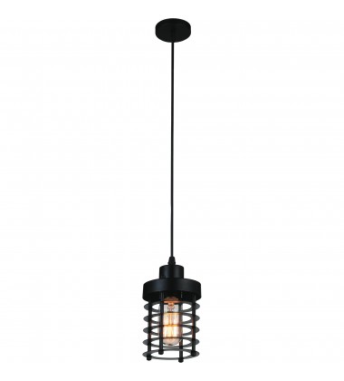  Bray 1 Light Down Mini Pendant With Black Finish (9607P4-1-101) - CWI