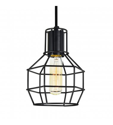  Secure 1 Light Down Mini Pendant With Black Finish (9608P6-1-101) - CWI