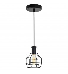  Secure 1 Light Down Mini Pendant With Black Finish (9608P6-1-101) - CWI
