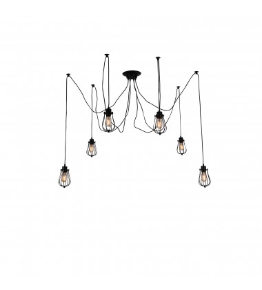  Tomaso 6 Light Multi Light Pendant With Black Finish (9610P28-6-101) - CWI
