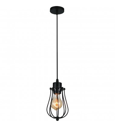  Tomaso 1 Light Down Mini Pendant With Black Finish (9610P4-1-101) - CWI