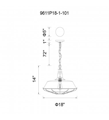Morgan 1 Light Down Pendant With Black Finish (9611P18-1-101) - CWI  Morgan 1 Light Down Pendant With Black Finish (9611P18-1-101) - CWI